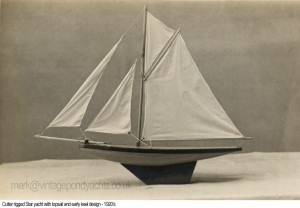 An early cutter rigged Star yacht with topsail dating to the 1920's